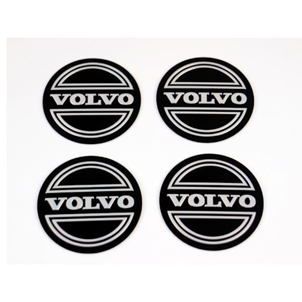 Volvo 56,5 mm hjulemblem til fælge og centerkapsler 4-pak sort-FA-