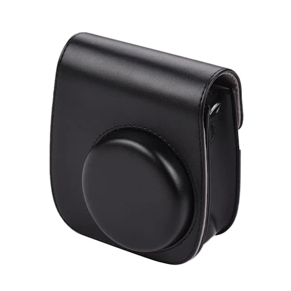 Portable Faux Leather Camera Bag with Shoulder Strap