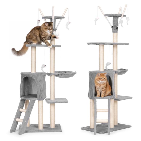 Klorestativ for katter med hengekøye og sisalstolper, 134 cm