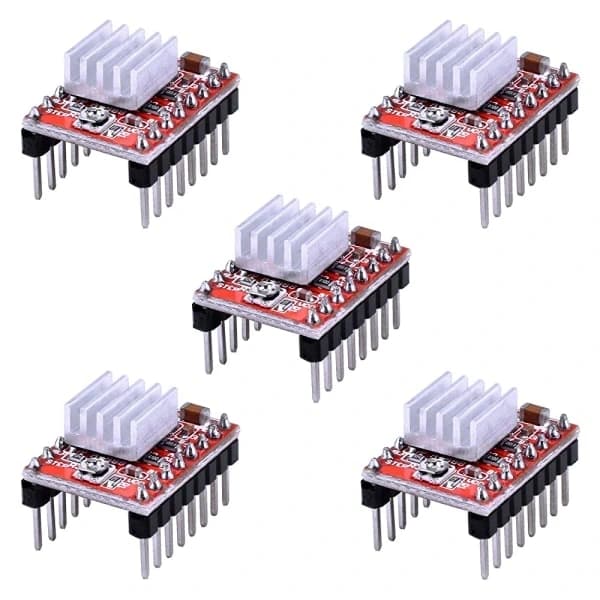 A4988 Stepmotor Driver Module 5 stk. med køleplade til RepRap 3D-printer