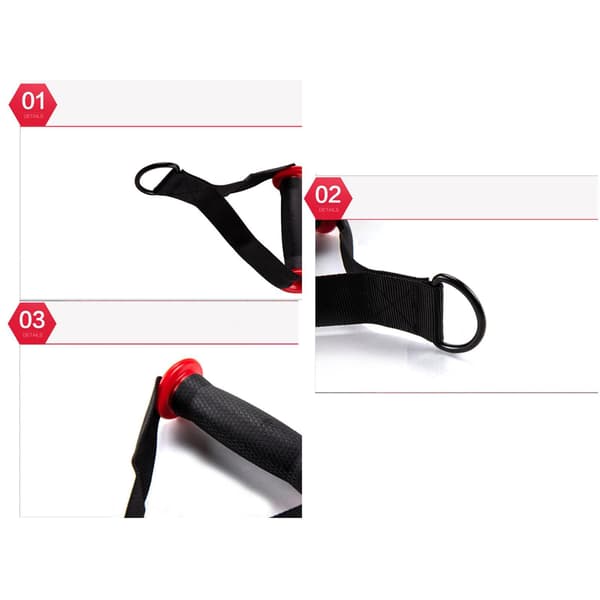Gym Cable Handles, 2 Pcs Exercise Handles D-Handle, Resistance Band Handles, Nylon Strap, Gym Workout Strength Training Handles