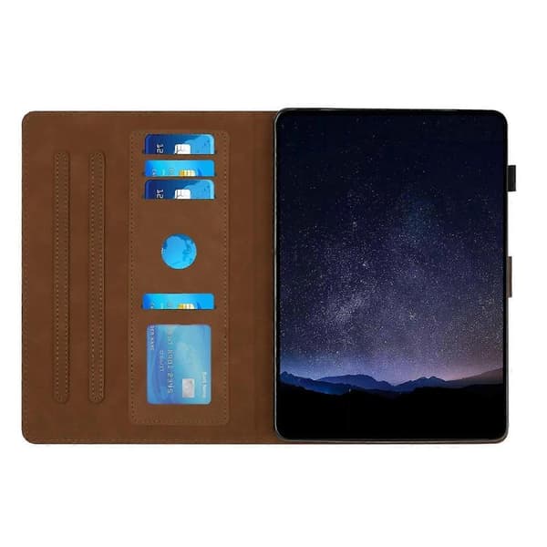Etui til Samsung Galaxy Tab A9+ Honeycomb-trykt læder tabletbeskyttelse med kortplads