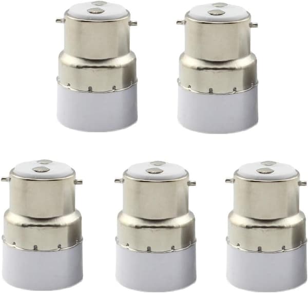 5-pakning B22 til E14 lyspære-adapter B22 sokkelomformer til standard E14 adapter lampeholder
