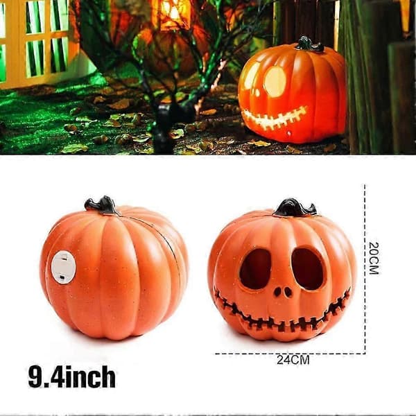 24 cm Pumpkin with Openwork Pattern, Luminous Jack-o'-lantern, Easter and Halloween Decoration