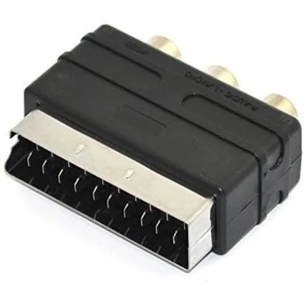 3RCA til SCART-adapter AV-kabelkonverterer, SCART Euro-plugg, A