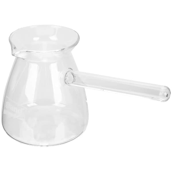 1 pc Transparent Turkish Coffee Side Handle Saucepan Thickened Glass Cookware