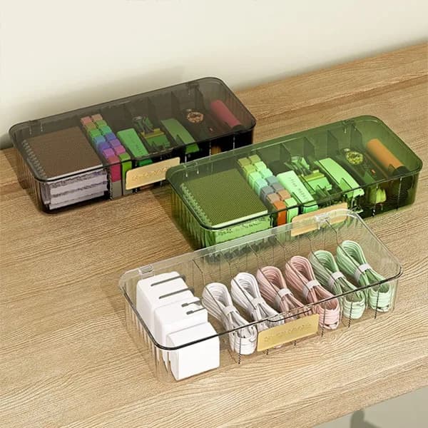 Charging Cable Storage Box Data Cable Organizer WHITE white