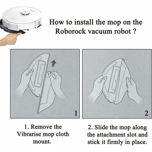 Roborock S8/S8+/S7/S7 Maxv Ultra/S7 Pro Ultra Original Tilbehør, Moppe Erstatningsdele 2 stk.