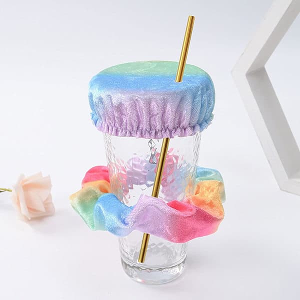 (Rainbow) 2-pack drink covers - reusable and wavy