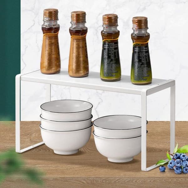 Kitchen Cabinet Storage Rack, Stackable and Retractable Storage Rack, Spice Bottle Holder