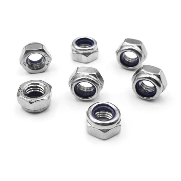 100 stk M6 rustfrie låsemuttere sekskantmuttere låsemuttere sekskantmuttere for maskinvarelåsemutterassortiment