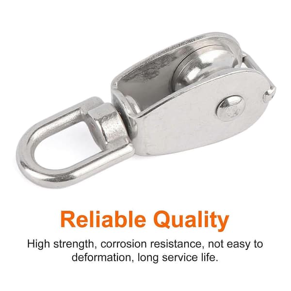 【LD】4PCS 304 Stainless Steel Pulley M20 Swivel Hook Rustproof 200lbs Load Compatible with Lifting