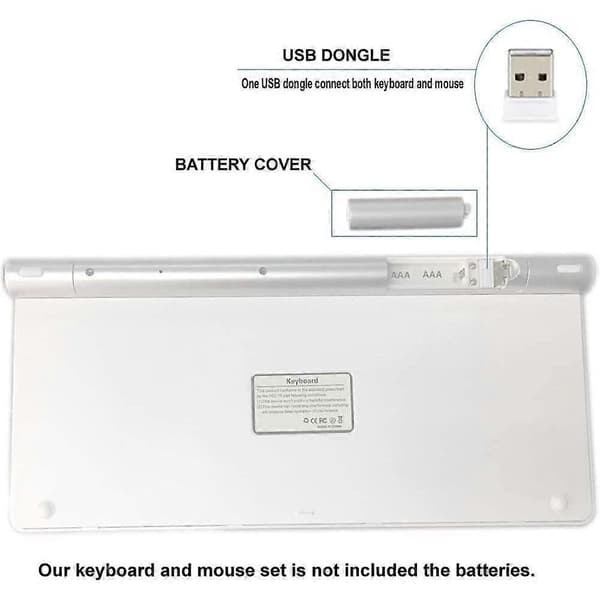 Wireless Keyboard and Mouse Compatible with Apple iMac Windows or Android 24G Wireless