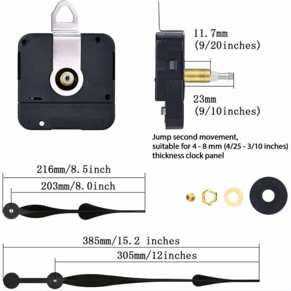 Quartz Clock Movement Replacement Mechanism with 30.5 cm Long Hands for DIY Clocks