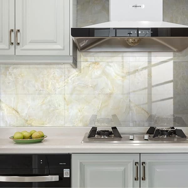 30x15cm (Beige, 16 pieces) - Rectangular Decorative Self-Adhesive Tile Stickers