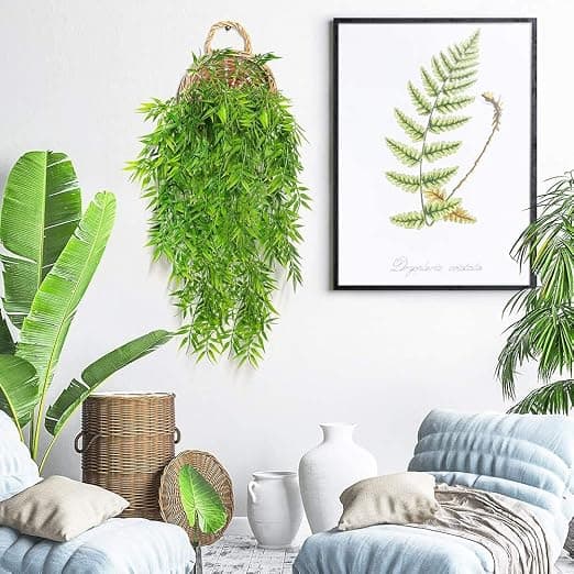 2 stk kunstige bambusblad hengende kunstige planter