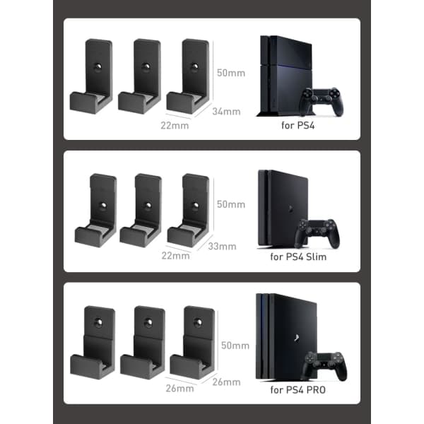 Veggfeste for PS4-vert PS4 Pro PS4 Pro