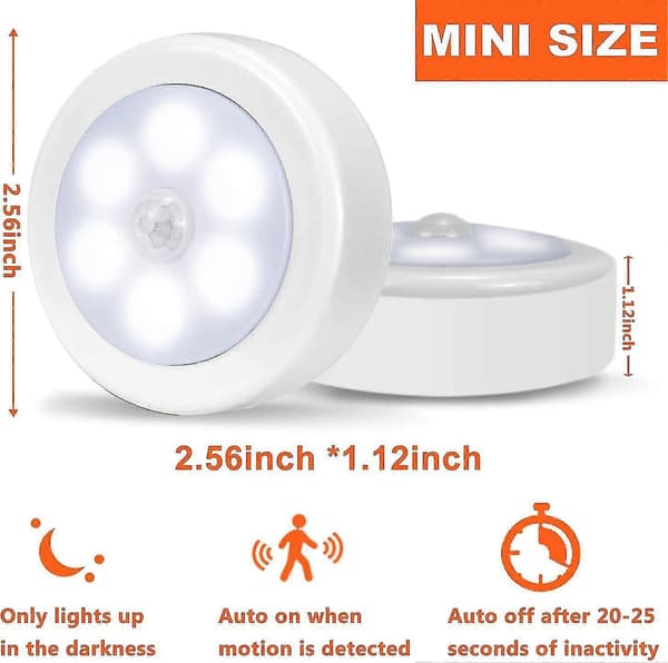 3-pack Motion Sensor Light Indoor, LED Closet Lights, Night Light Battery Operated, Battery Powered Cabinet Light, Wireless Wall Light Stick