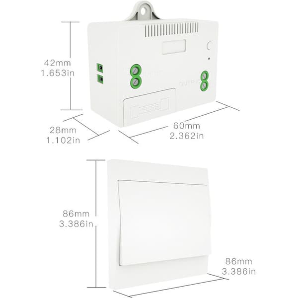 110-230V Wireless Light Switch and Receiver Kit Self-Powered Switch Remote Control Light Fixture, 1 Switch and 1 Receiver-