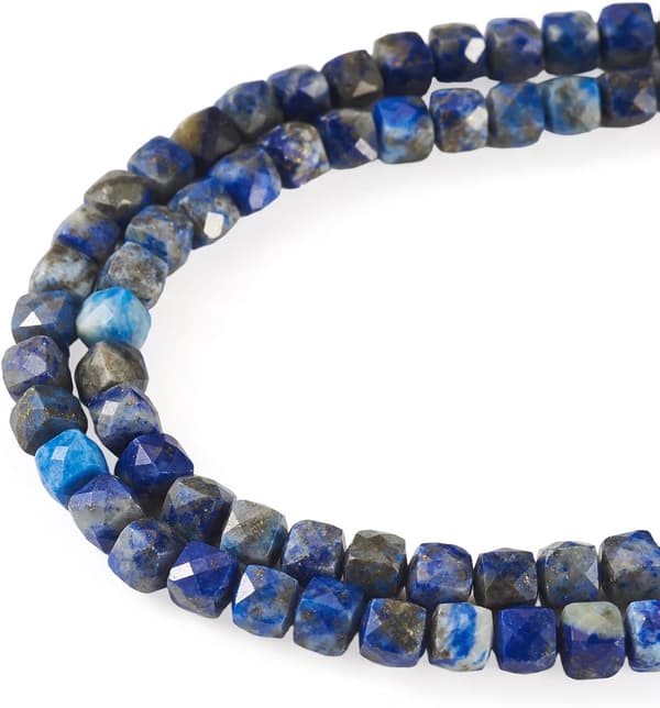 1 tråd naturlige kube Lapis Lazuli perler 4mm steinperle | Blå 3 Blue 3