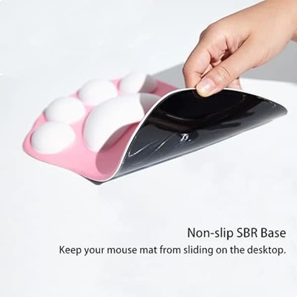 {xj} Musematte med håndleddsstøtte, ergonomisk musematte, Kawaii kattemus