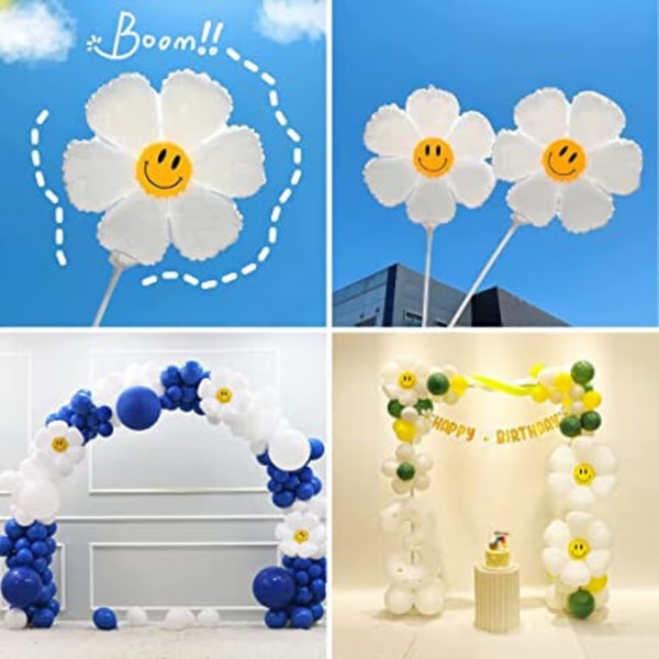 Aluminium Ballong Blomform 50 Stycken Daisy Ballonger Blomdekoration