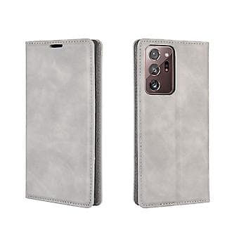 Magnetisk lær TPU-deksel til Galaxy Note20 Ultra (grå)