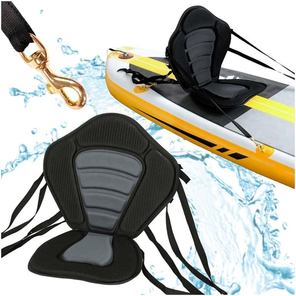 Kayak seat with backrest for SUP board, adjustable straps, black