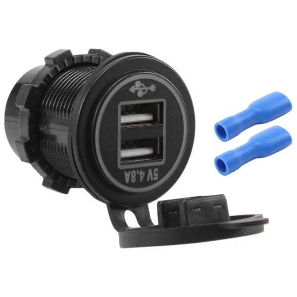 5V 4.8A Dobbelt USB Oplader Adapter Strømstik til 12V 24V Bil Båd Autocamper