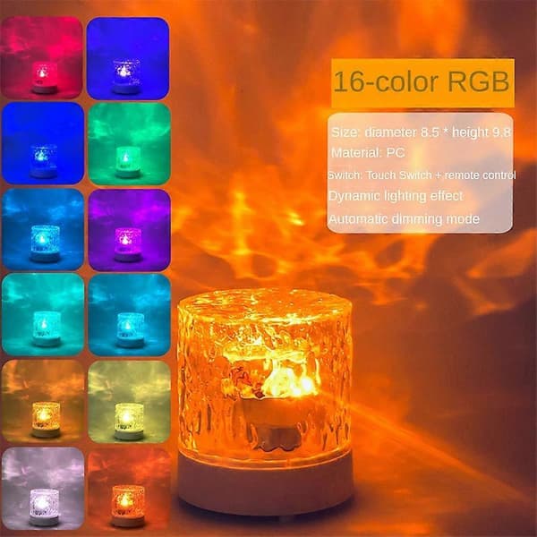 Atmosphere Night Light Gifts Water Ripple Table Lamp Dynamic Projection Bedroom