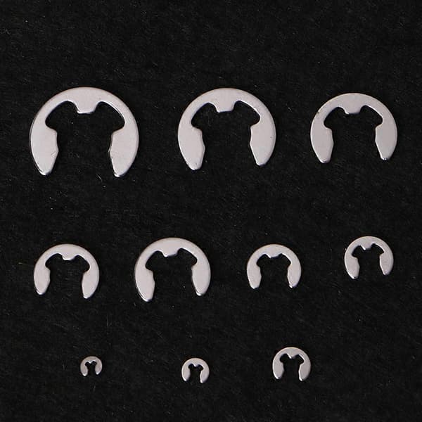 120 dele 1,5 mm-10 mm E-clips sortimentssæt i rustfrit stål låseringssæt [LD]