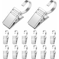 25-pack metall gardinklämmor med duschdraperi