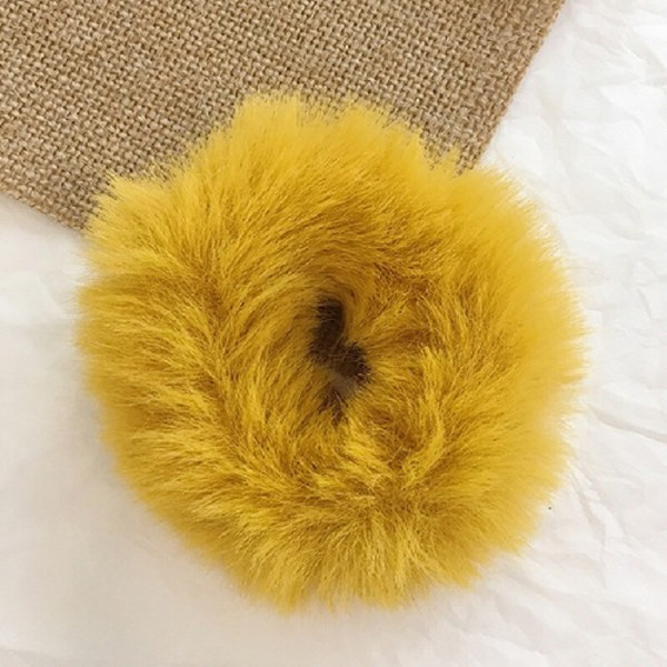 Søde, fluffy scrunchies i imiteret pels til kvinder, elastiske hårbånd, elastikker, tilbehør