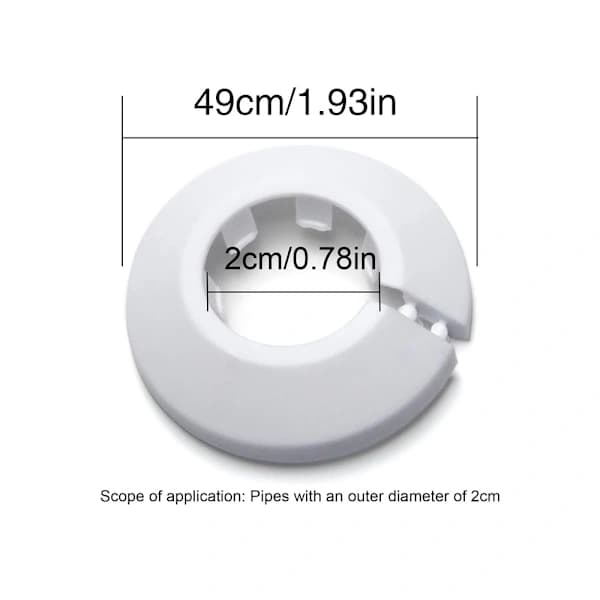20-delt radiatorskjuler-sæt, 20 mm rørskjuler, radiatorskjuler (hvid), A