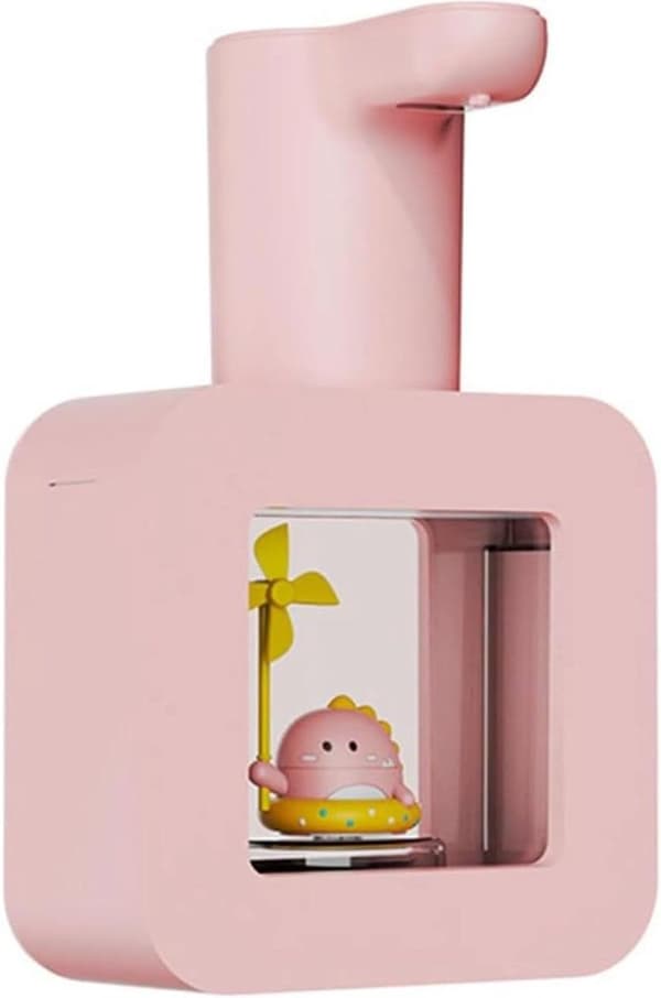 Pink Automatic Sensor Soap Dispenser - Foaming, Touchless, Warm Lighting, Cartoon Pet, Waterproof