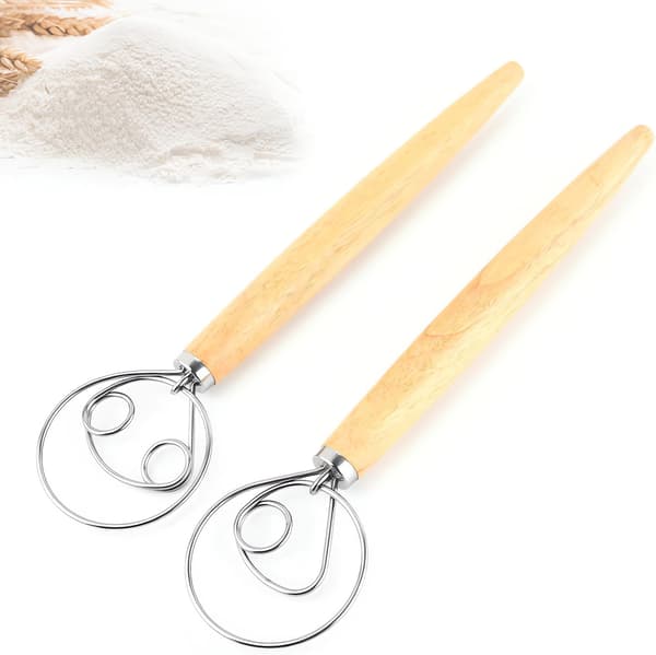 Profesjonell dansk deigvisp, sett med 2, for brød og baking [JUN]