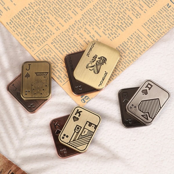 IC Slider Poker A K Metal Push Card EDC Spinnere A Onesize
