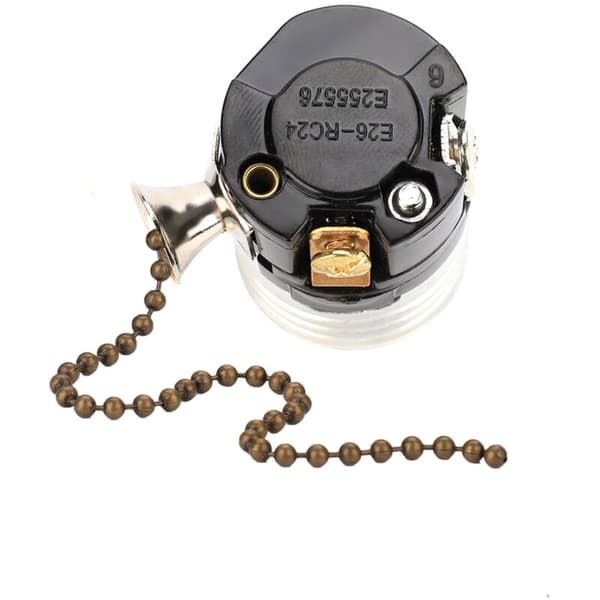 Vintage E27 Bulb Holder Lamp Base Socket with Pull Chain Switch Copper, Bulb Holder (Bronze)