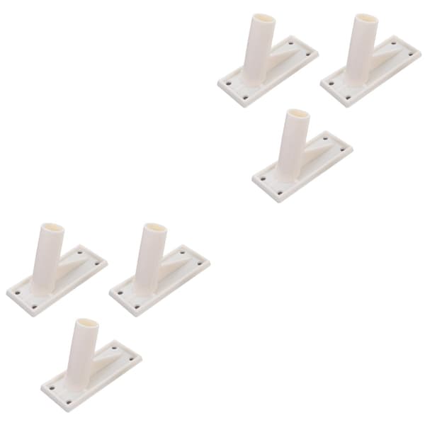 Väggmonterat flaggstångsfäste för utomhusbruk, vit, 4,32 x 2,75 x 1,97 tum, 6 delar