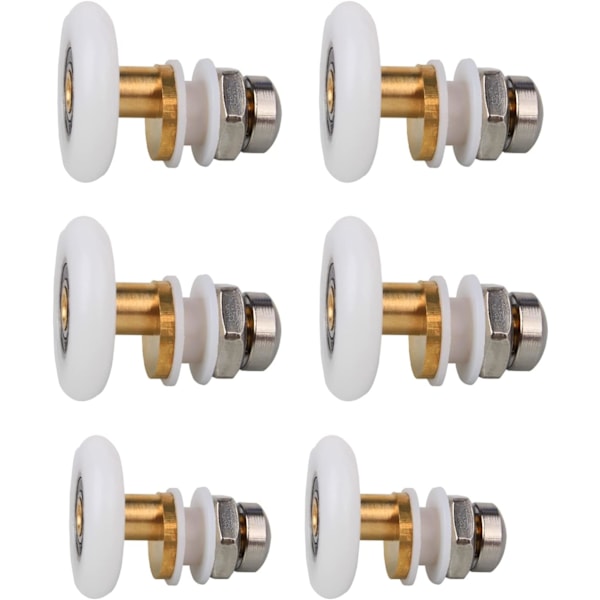 6 dusjdørruller, 23 mm skyvedørsruller, rulleutskifting dusjdør, glassdusjdør rulleutskifting