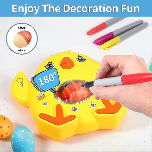 Easter Egg Machine, Easter Egg Decorating Kit, DIY Easter Egg Decorating Machine with Spinner, Egg Painting and Dyeing Machine Toy with [db]