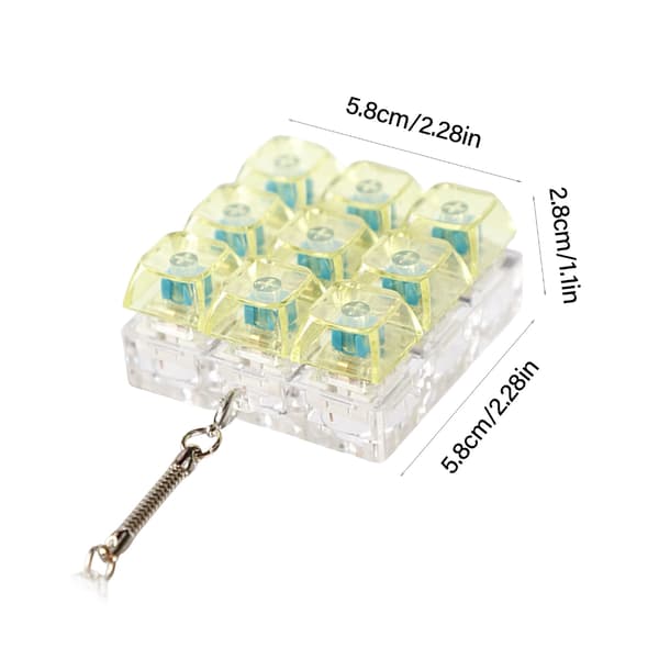 Multicolor PC Keycap Fidget-enhed med sprøde, klikkende, stressreducerende taster til voksne, studerende og professionelle, grøn transparent 0,08 Green transparent 0.08