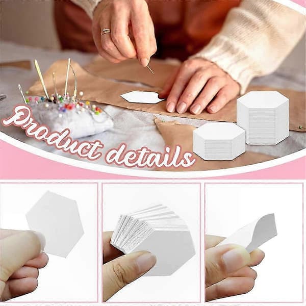 Hexagon Quilting Templates 1 inch, 500-pack Paper Pieces for Patchwork and Sewing Projects White White