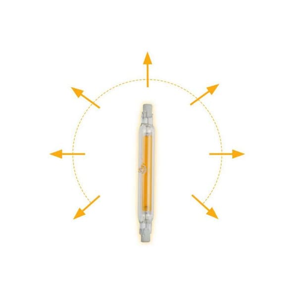 R7S LED-lampe COB-glasversion Dobbeltendet krydslampe - 118mm, 1 stk.