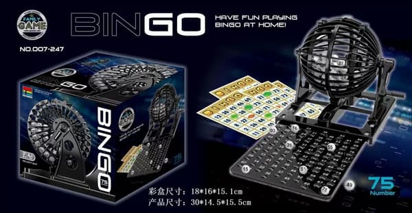 Bingo! Arpajaiskone Bingopeli, Käsikäyttöinen Onnenpeli,