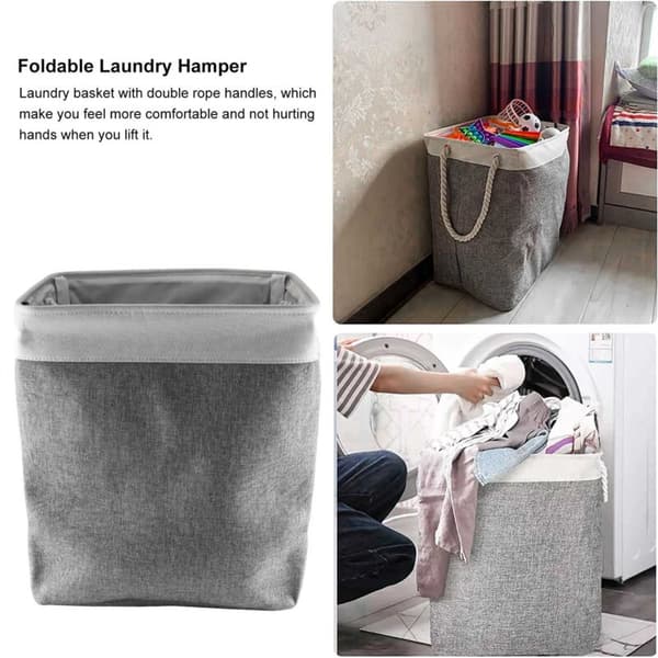 Laundry Baskets, Foldable Laundry Hamper, for Bedroom, Foldable Basket with Carry Handles, Beige