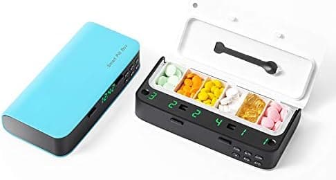1 st (Blå) Pill Organizer Elektronisk Pillerpåminnare Digital Piller