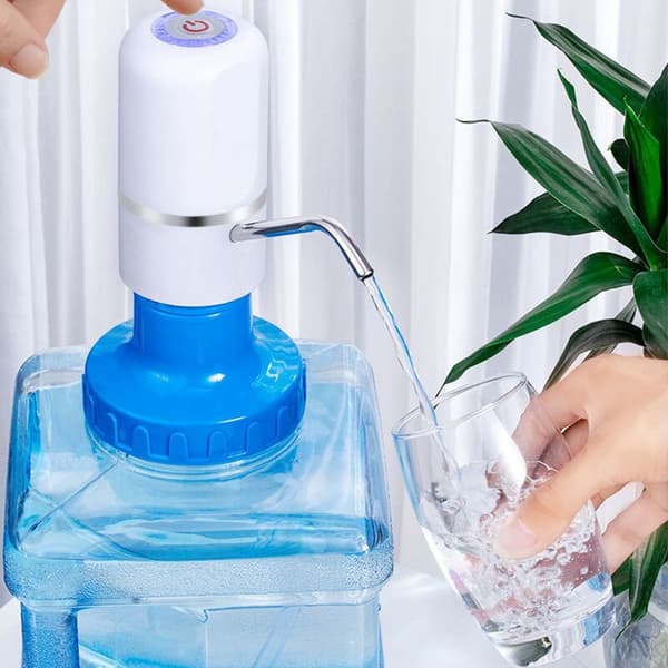 Portable Electric Pump Bottle Pump USB Charging Gallon Dispenser Pump for Kitchen (White)