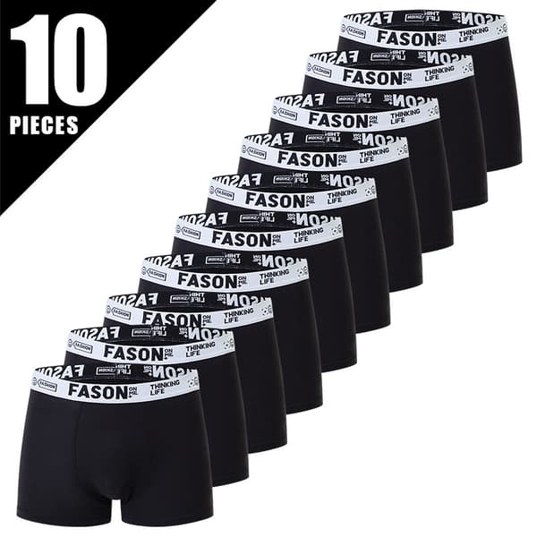 10-pak afslappede underbukser til mænd, behagelig elastisk talje, åndbare, perfekte til daglig brug 10 stk S 10pcs S