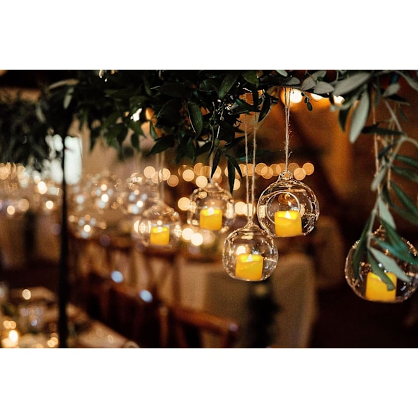 LED-flimmerande flamlös te-lampa, utomhus te-lampa med timer, används för jul och juldekoration